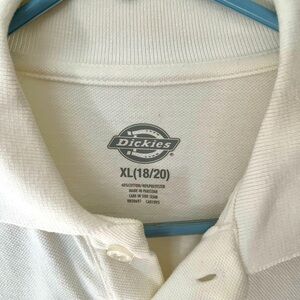 Dickies white boys polo shirt XL